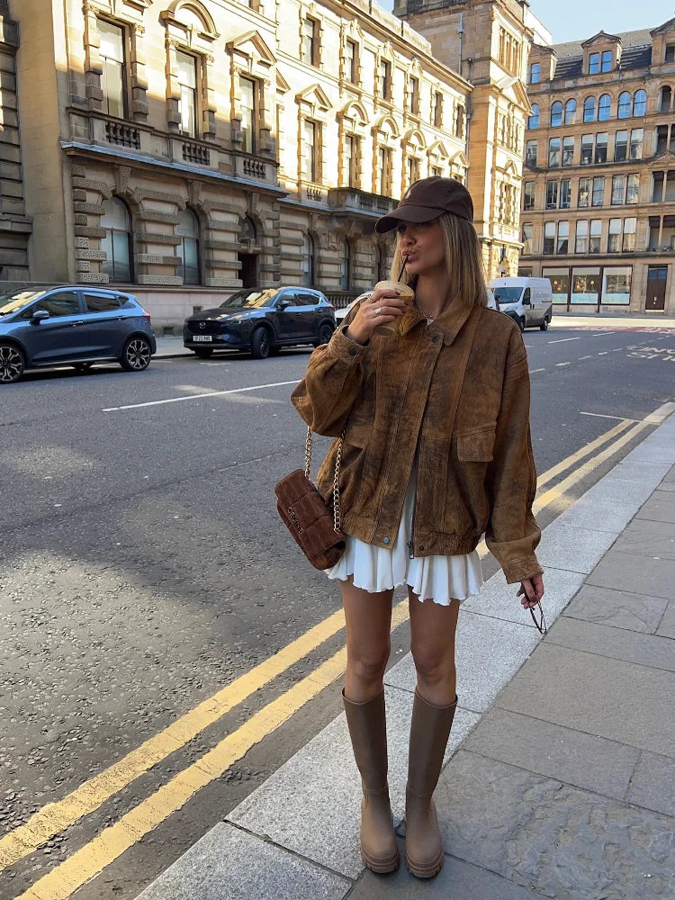 Brown Lapel Vintage Jacket