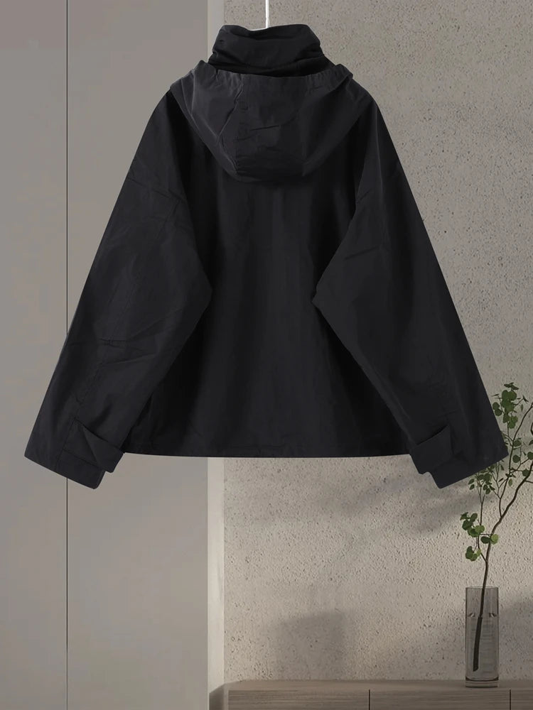 Stand Collar Drawstring Jacket
