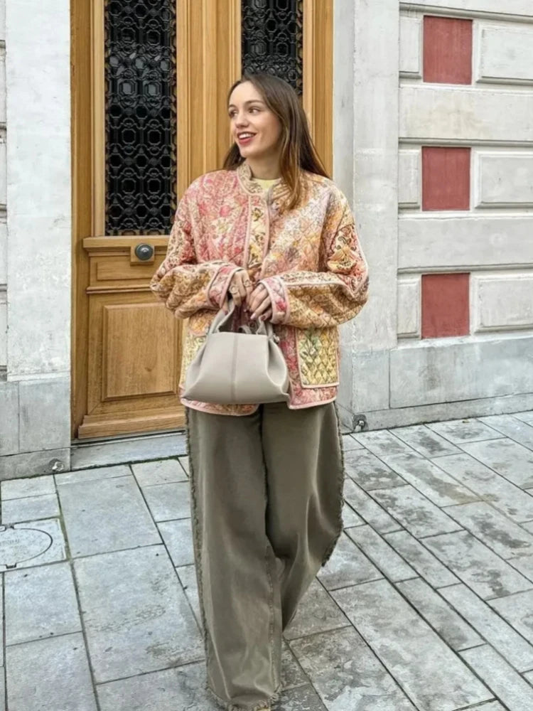 Floral Print Casual Bomber