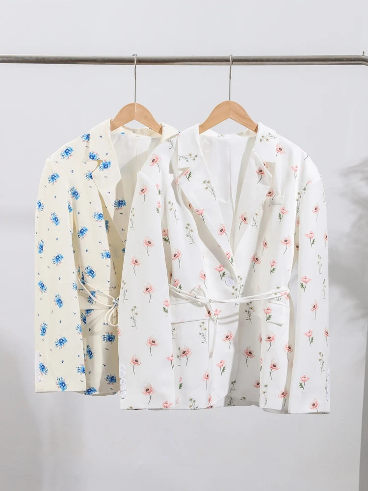 One Button Flower Blazers