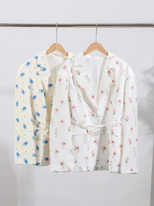One Button Flower Blazers