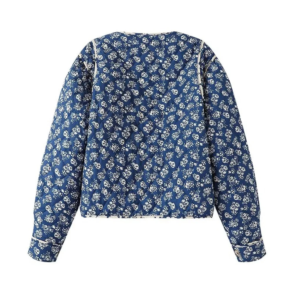 Navy Printed Bomber