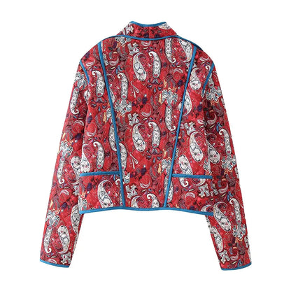 Red Printed Bomber