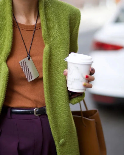 Casual Green Single Button Blazer
