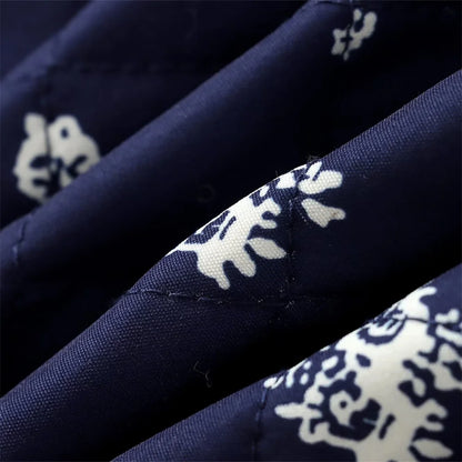 Snow Blue Printed Bomber