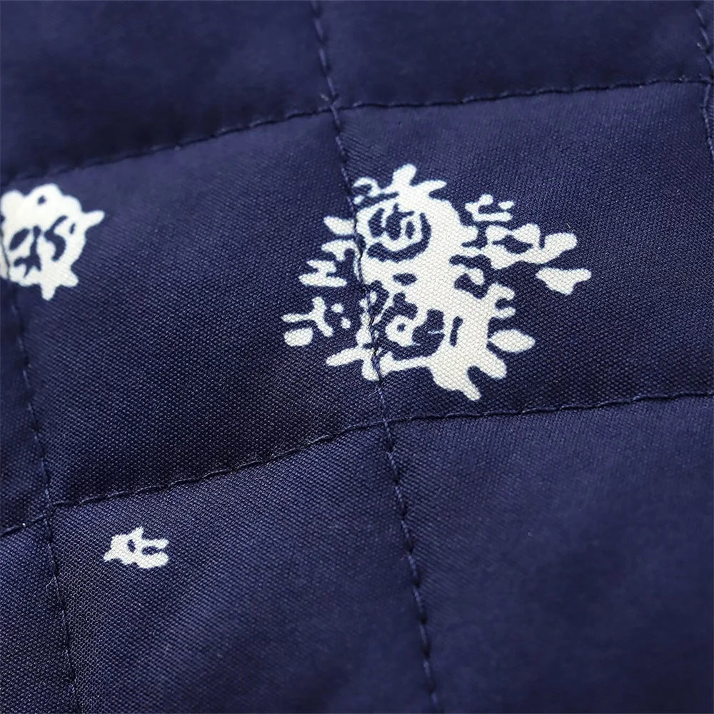 Snow Blue Printed Bomber