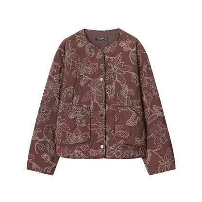 Quilted Embroidery Coated Jacket