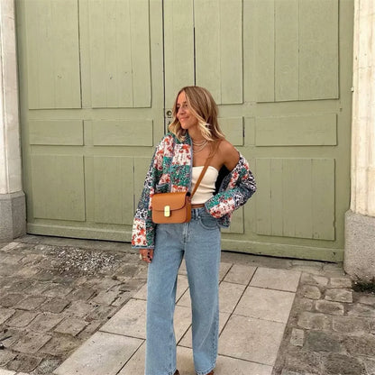 Autumn-Style Printed Bomber