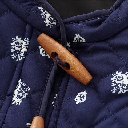 Snow Blue Printed Bomber