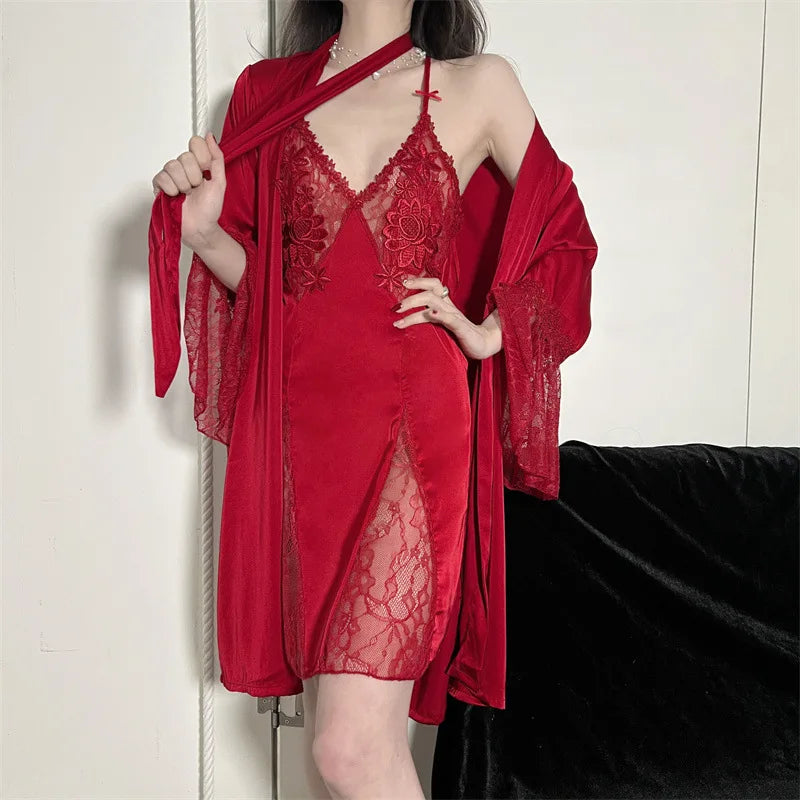 Sexy Embroidery Sleepwear