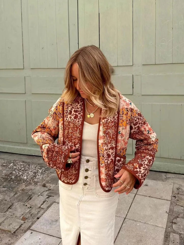 Vintage Printed Bomber