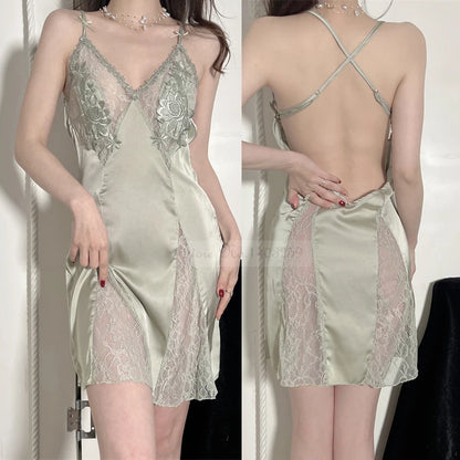 Sexy Embroidery Sleepwear