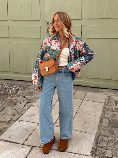 Vintage Printed Bomber