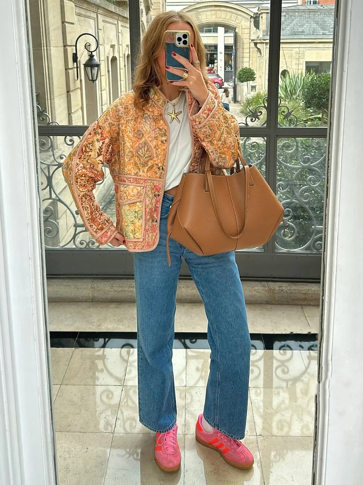 Floral Print Casual Bomber