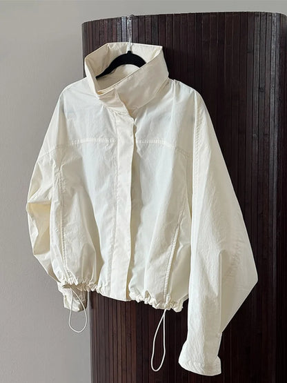Stand Collar Drawstring Jacket