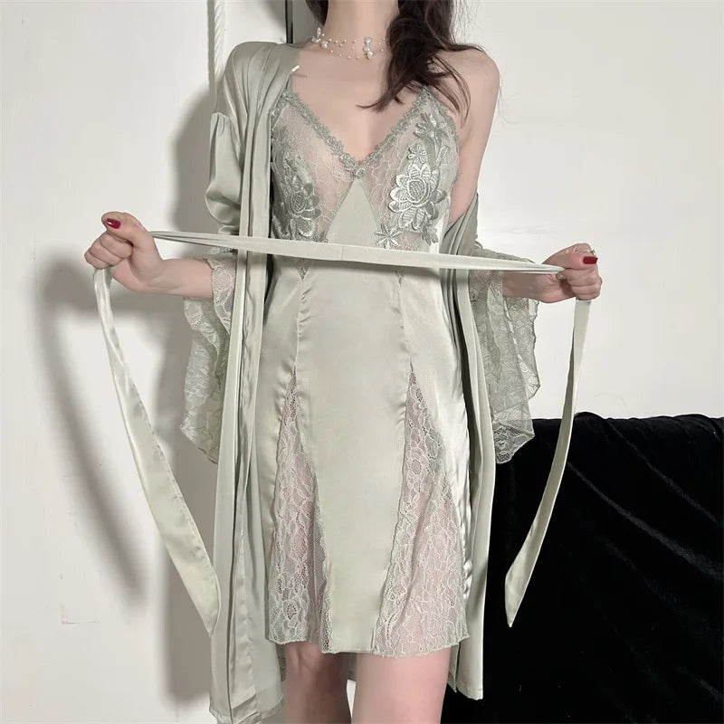 Sexy Embroidery Sleepwear