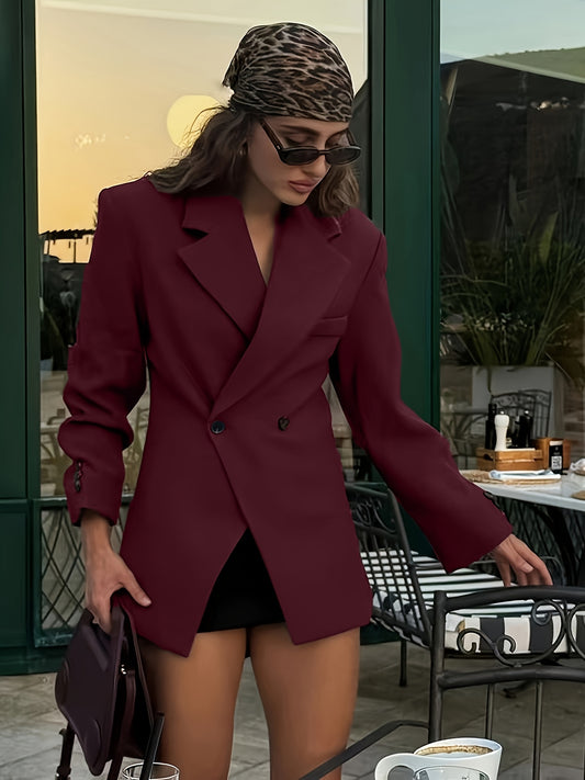 Classic Wine-Red Blazer