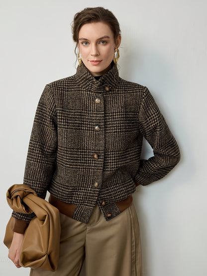 Houndstooth with Collar Jacket