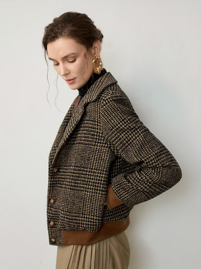 Houndstooth with Collar Jacket
