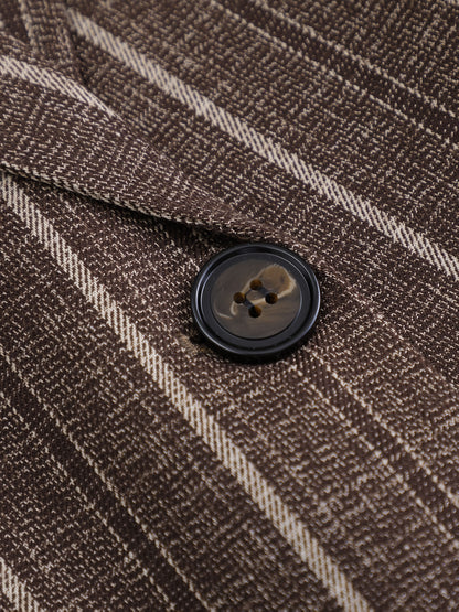 Blue & Brown Striped Suit