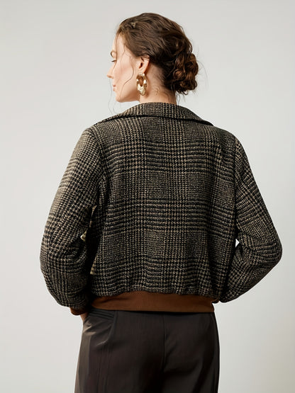 Houndstooth with Collar Jacket