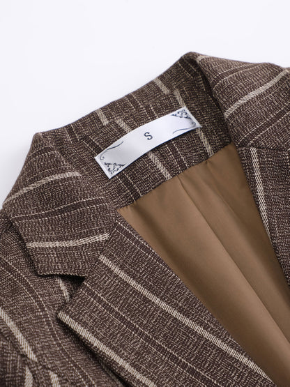 Blue & Brown Striped Suit