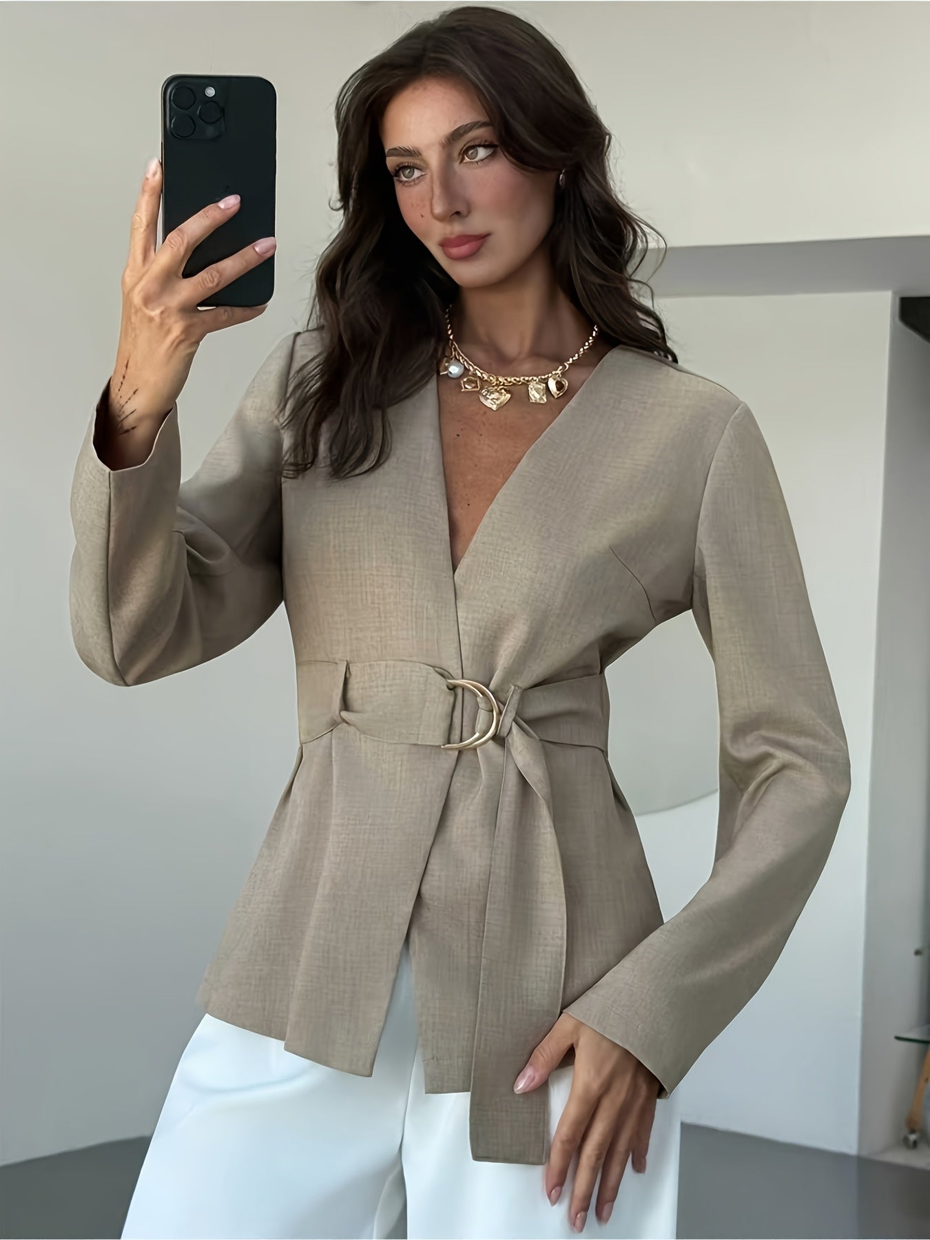 Winter Blazer with Belted Waist