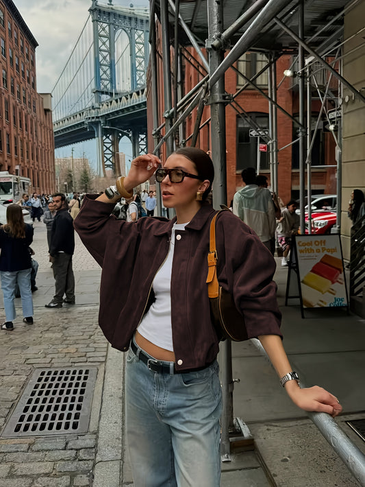 Suede Jacket with Pockets