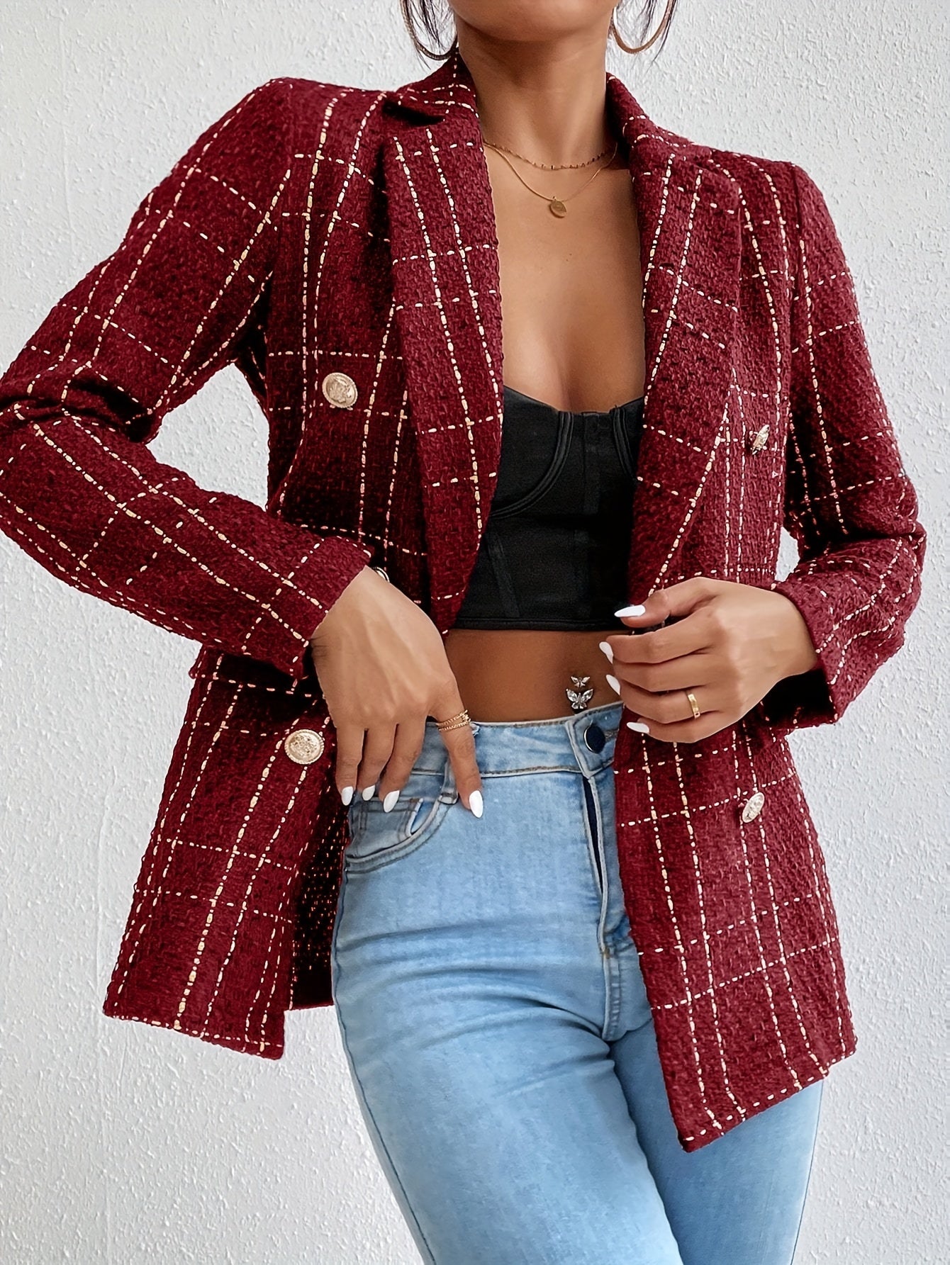 Elegant Brick-Red Blazer