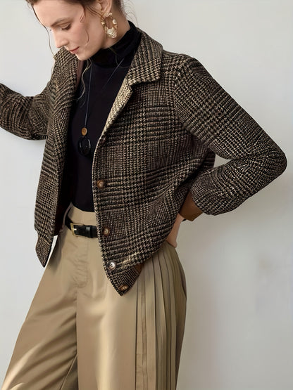 Houndstooth with Collar Jacket